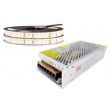 ZESTAW Taśma LED 5630 60LED/m SMD IP65 1440lm/m 14,4W/m elastyczna biała neutralna 10m
