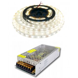 Zestaw taśma LED 5630 Kore chip (Samsung, LG, Seoul) PREMIUM 2400lm/m 20W IP20 elastyczna biała naturalna odpowiednik 7020 5m