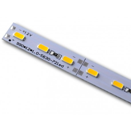 Taśma LED 5630 biała CIEPŁA 72D/m sztywna, aluminiowa, na podkładzie aluminiowym, 2200lm 12V DC IP20 20W/m 0.5m