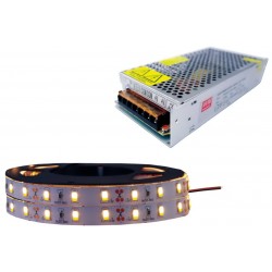 ZESTAW Taśma LED 5630 60LED/m SMD IP20 1440lm/m 14,4W/m elastyczna biała ciepła 10m
