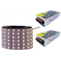 ZESTAW Taśma LED 5630 60LED/m SMD IP20 1440lm/m 14,4W/m elastyczna biała ciepła 30m