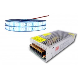 ZESTAW Taśma LED 5630 60LED/m SMD IP65 1440lm/m 14,4W/m elastyczna biała zimna 10m