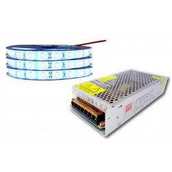 ZESTAW Taśma LED 5630 60LED/m SMD IP65 1440lm/m 14,4W/m elastyczna biała zimna 15m