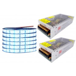 ZESTAW Taśma LED 5630 60LED/m SMD IP65 1440lm/m 14,4W/m elastyczna biała zimna 30m
