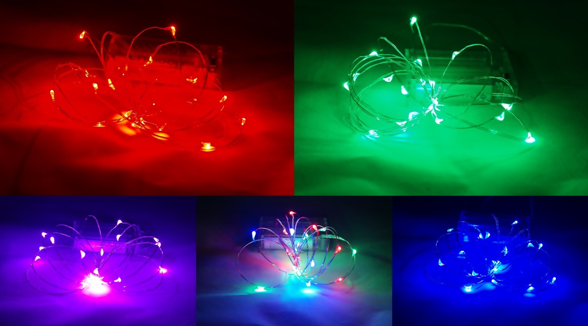 Wybór kolorów - Delikatne oświetlenie LED perełki diamenty baterie 2m