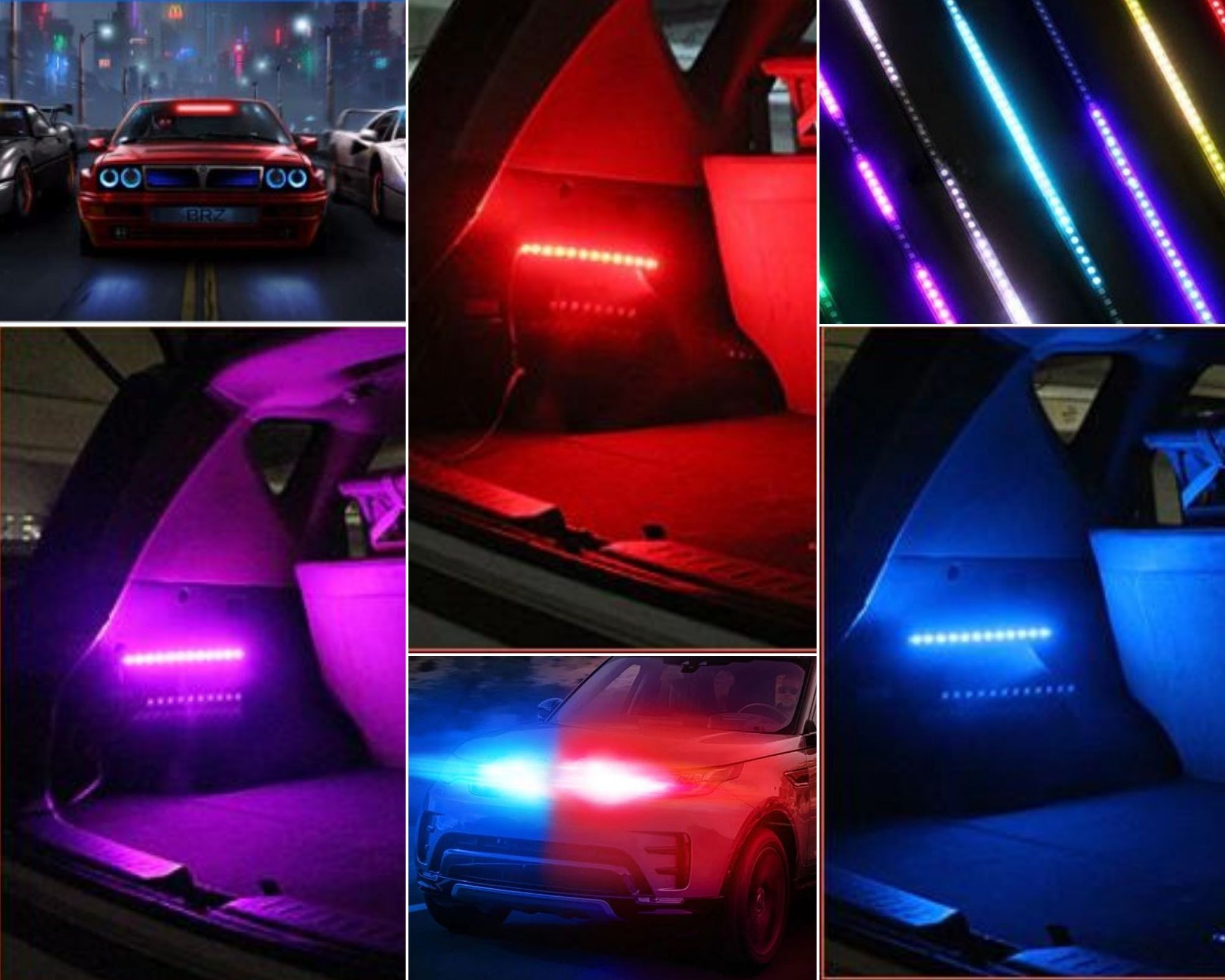 Lampa LED RGB Knight Rider podwójna 2x55cm