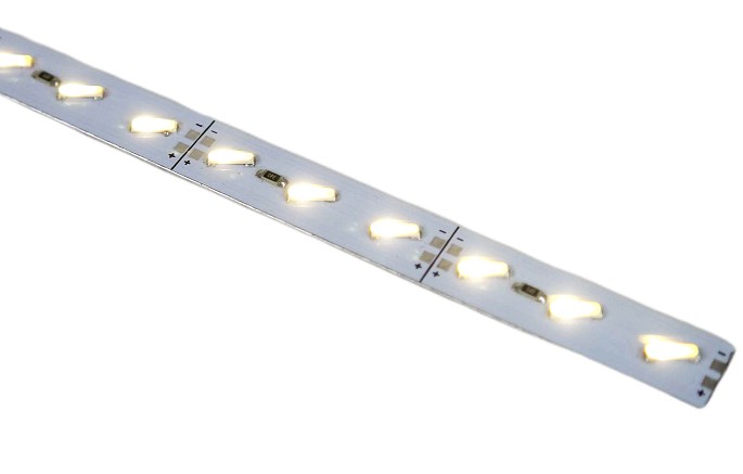 LISTWA TAŚMA LED 7020 72D  biała ciepła sztywna aluminiowa na podkładzie aluminiowym 72D/m IP20 1500lm/m 14.4W/m 0.5m 50cm
