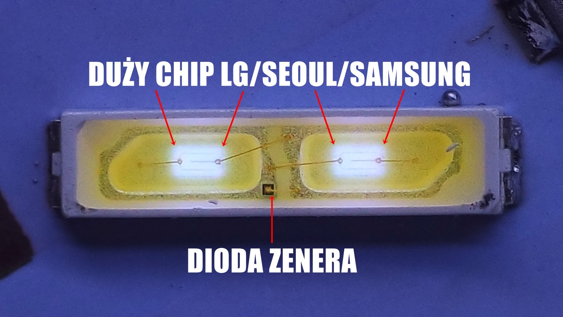 Taśma LED 8520 PREMIUM Korea Chip SAMSUNG LG 72D barwa biała zimna podwójny chip 8520 na podkładzie aluminiowym, sztywna IP20 bardzo jasna 3 500lm/m 25W/m 0.5m 50cm